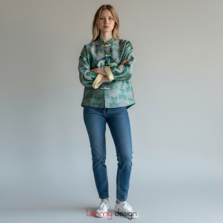 Green dragon brocade coat